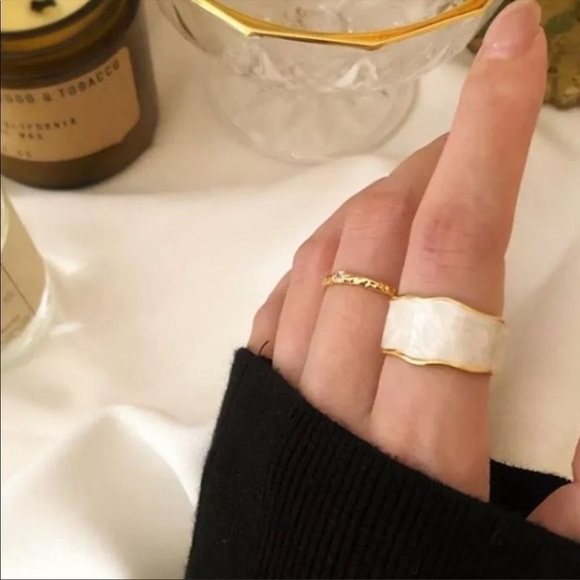 💎new White Enamel Ring 925 Stamped - Picture 5 of 12